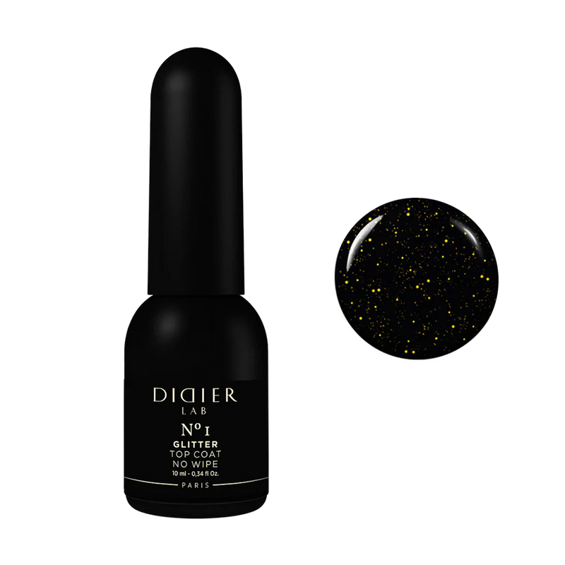 Gel polish "Didier Lab", Glitter Top coat, No1