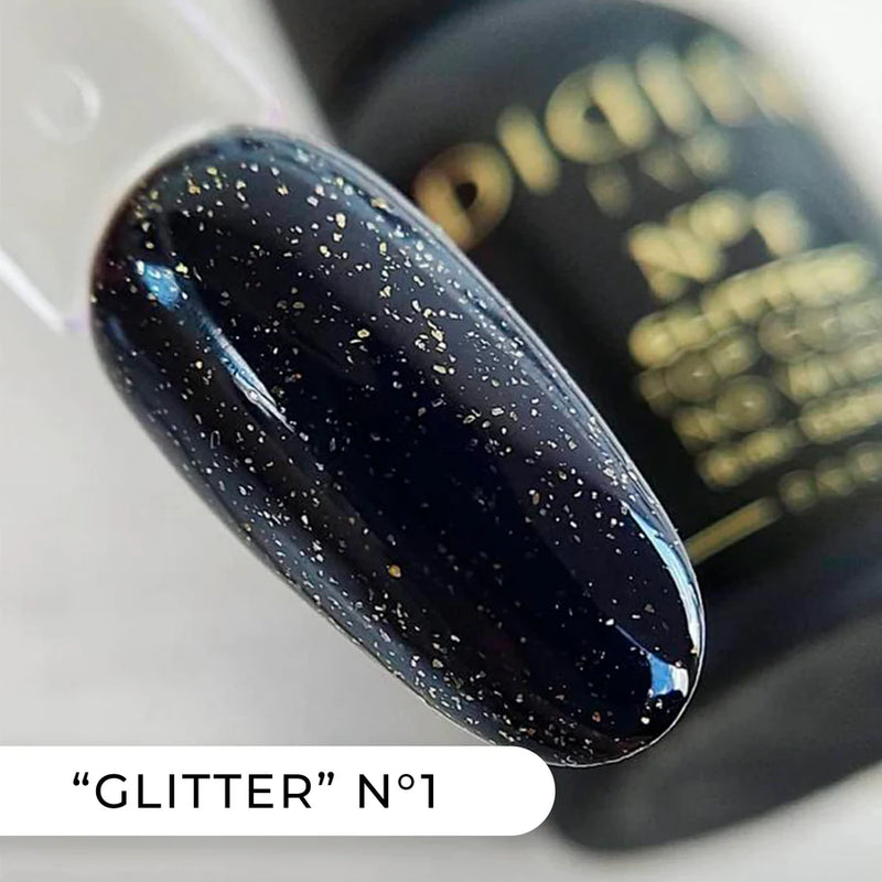 Gel polish "Didier Lab", Glitter Top coat, No1